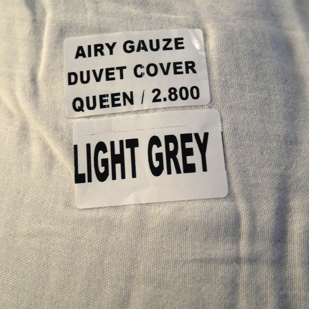 NEW Quince Organic Airy Gauze Duvet Cover Queen Light Gray 100% Cotton - Picture 4 of 5